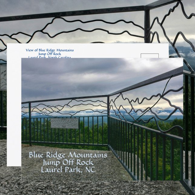 Carte Postale Blue Ridge Mountains Jump Off Rock NC Photographie (Créateur téléchargé)