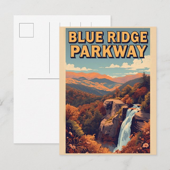 Carte Postale Blue Ridge Parkway Scenic Byway Virginia NC (Devant / Derrière)