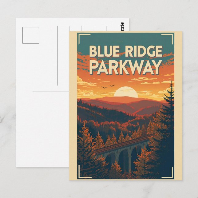 Carte Postale   Blue Ridge Parkway Scenic Byway Virginia North C (Devant / Derrière)