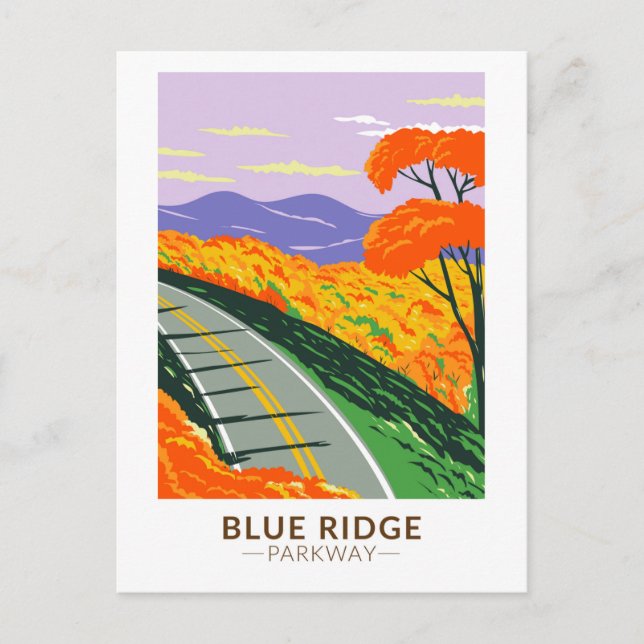 Carte Postale Blue Ridge Parkway Vintage (Devant)