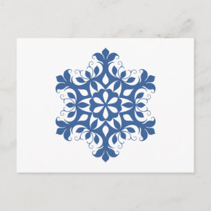Carte postale Blue Snowflake