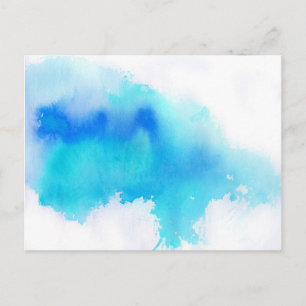 Carte Postale Blue spot, watercolor abstract hand painted