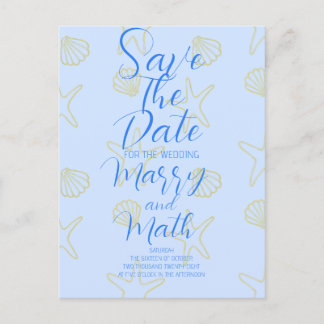 Carte Postale Blue Summer Simple Sea Shell et Star Beach Desing