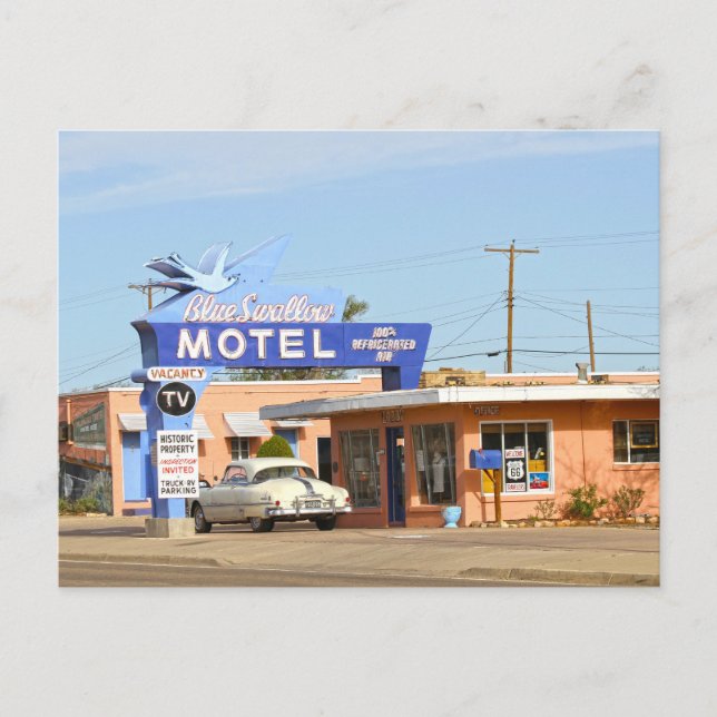Carte Postale Blue Swallow Motel, Tucumcari, Nouveau-Mexique (Devant)