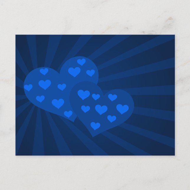 Carte postale Blue Valentine Hearts (Devant)