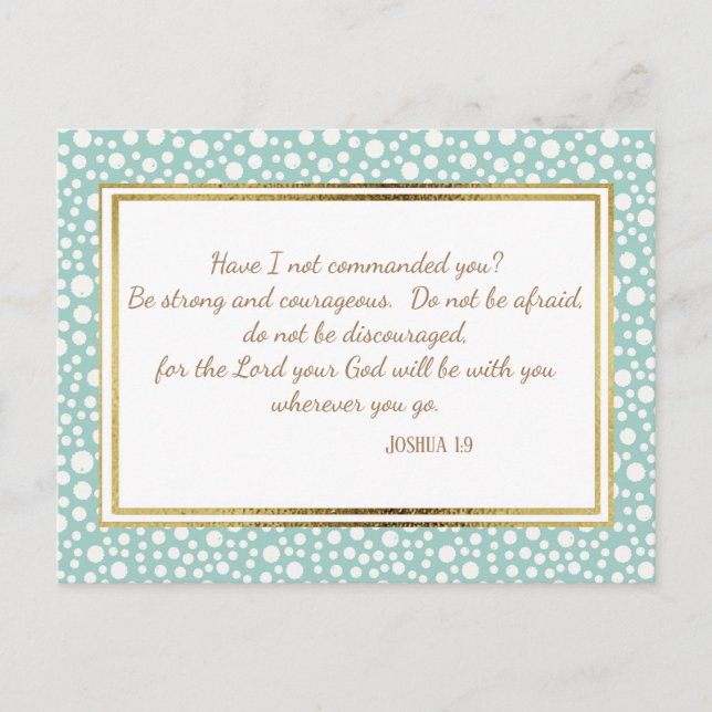 Carte Postale Blue White Gold Christian Bible Vers (Devant)