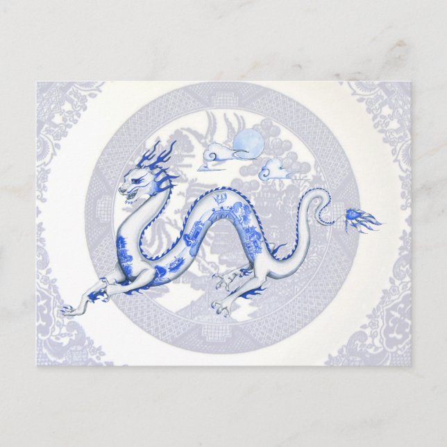 Carte postale Blue Willow Dragon (Devant)
