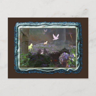 Carte Postale bluebellfield avec licorne