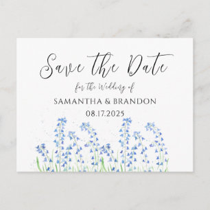 Carte Postale Bluebells fleurs Blue Floral Printemps Mariage