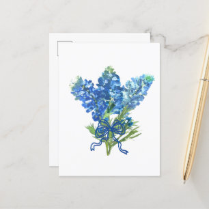 Carte Postale Bluebonnets Texas State Flowers Lupine Watercolor