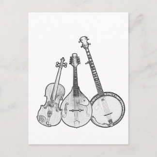 Carte Postale Bluegrass Band B&W