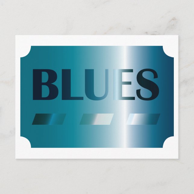 carte postale blues (bleu) (Devant)
