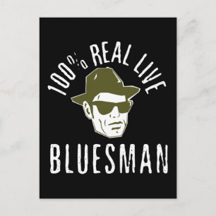 Carte postale Bluesman 100% Real Live