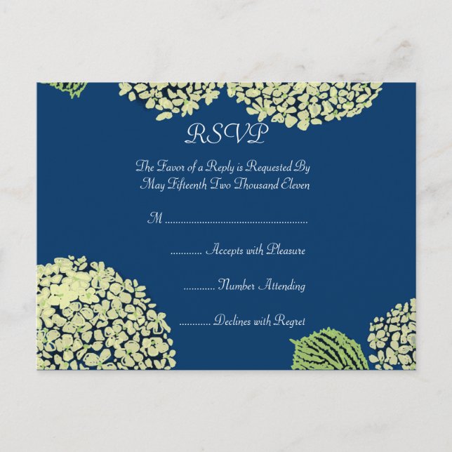 Carte postale Blurberry Hydrangea RSVP (Devant)