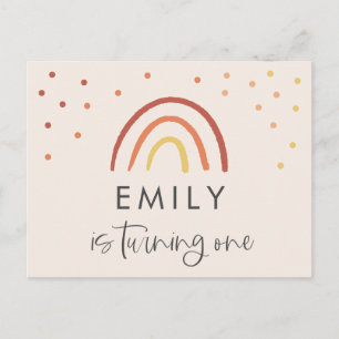 Carte Postale Blush Pink Terracotta Rainbow 1ère fête d'annivers