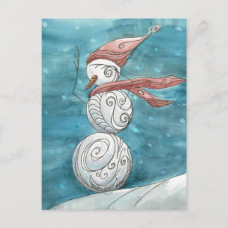 Carte postale Blustery Snowman