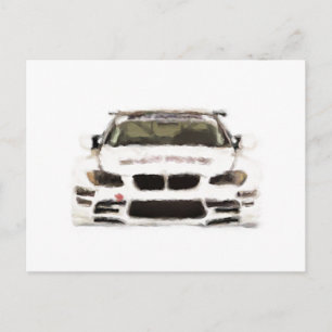 Carte Postale BMW M3 Racing Voiture Main Peint Art Brush Modèle