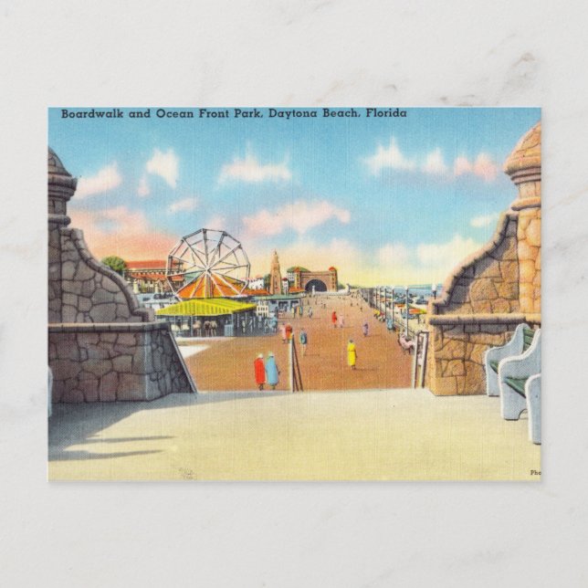 Carte Postale Boardwalk Ocean Front Park, Daytona Beach, Floride (Devant)