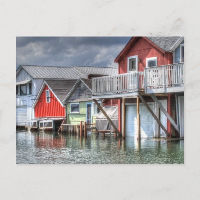Carte Postale Boathouses Canandaigua Lake (Devant)