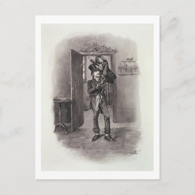 Carte Postale Bob Cratchit et Tiny Tim, de "Charles Dickens : (Devant)