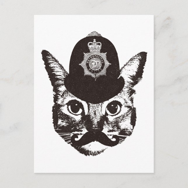 Carte Postale Bobby Cat Police (Devant)