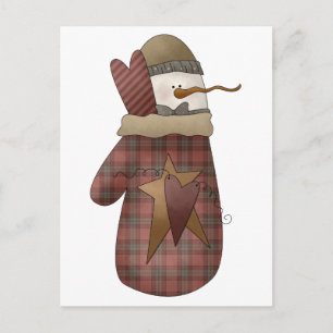 Carte Postale Bobines de neige ・ Snowman & Mitten