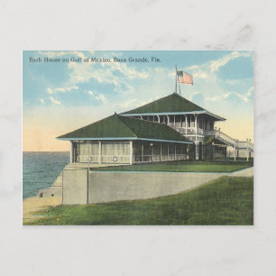 Carte Postale Boca Grande Florida Maison de Bain vintage