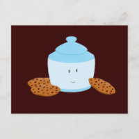 Bocal à biscuits souriant avec des biscuits autour