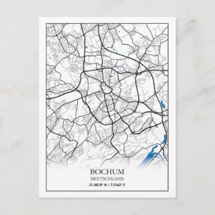 Carte Postale Bochum Deutschland City Map Voyage Simple Minimal