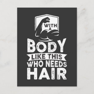 Carte Postale Bodybuilder Pas de tête chauve Athlète