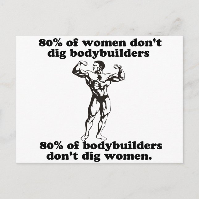 Carte Postale Bodybuilding Humour gay (Devant)