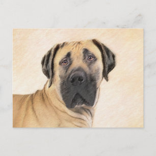 Carte Postale Boerboel Peinture - Cute Original Chien Art