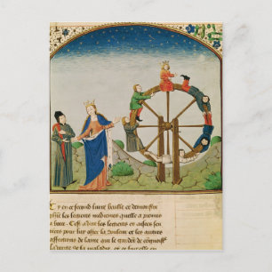 Carte Postale Boethius avec la roue de la fortune
