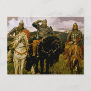 Carte Postale « Bogatyrs russes » de Viktor Vasnetsov