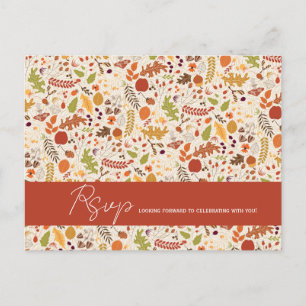 Carte Postale Bohème séché Rustique Floral Automne Falls Mariage