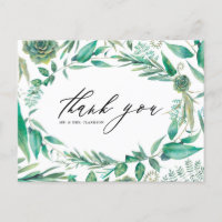 Boho Aquarelle Verdure et Merci Succulent