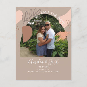 Carte Postale Boho Arch Shapes Bio Enregistrer la date Photo Pos