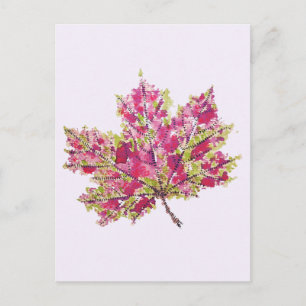 Carte Postale Boho couleur feuille d'automne