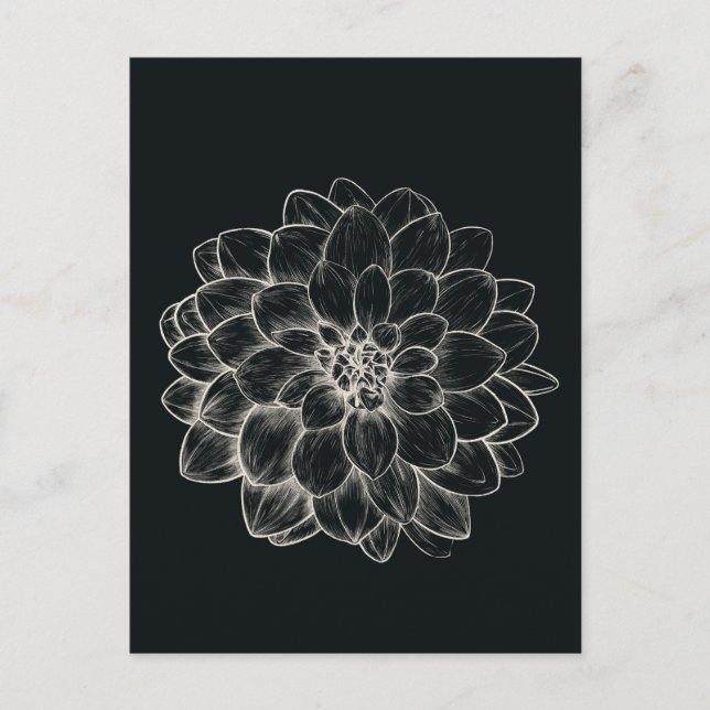 Carte Postale Boho Cream Dahlia (Devant)