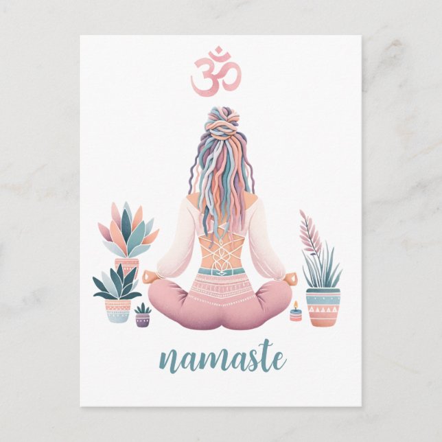 Carte Postale Boho design avec OM (Devant)
