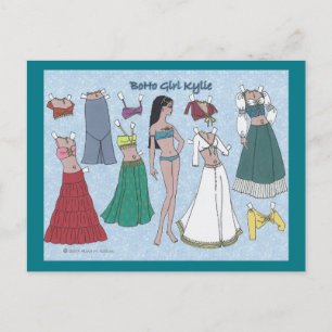 Carte postale BoHo Girl Kylie Paper Doll
