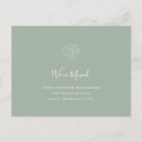 Boho minimaliste Floral Moved Adresse Sage Green
