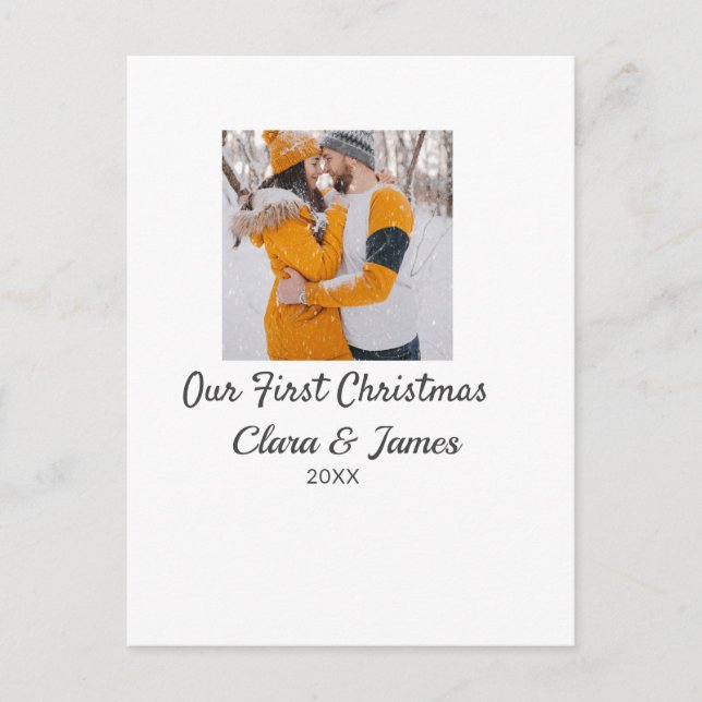 Carte Postale Boho moderne notre premier nom de couple photo de  (Devant)