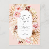 Boho rose vif Pampas Grass Mariage Floral Merci