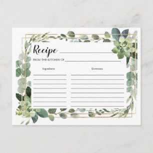 Carte Postale Boho succulent recette de recettes de la végétatio