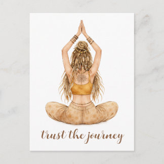 Carte Postale Boho Yoga Aquarell Design – Trust the Journey 
