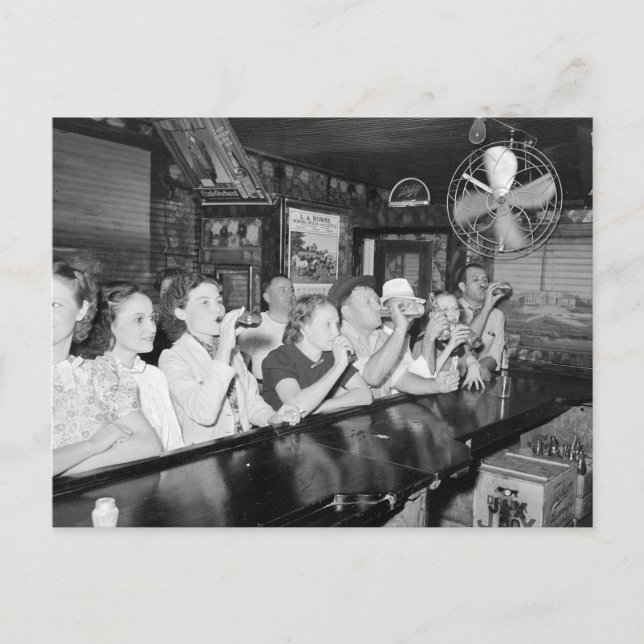 Carte Postale Boire à un bar Louisiana, 1938 (Devant)