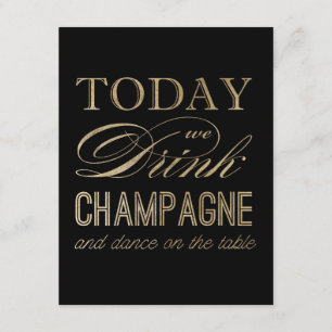 Carte postale : boire du champagne et danser sur l