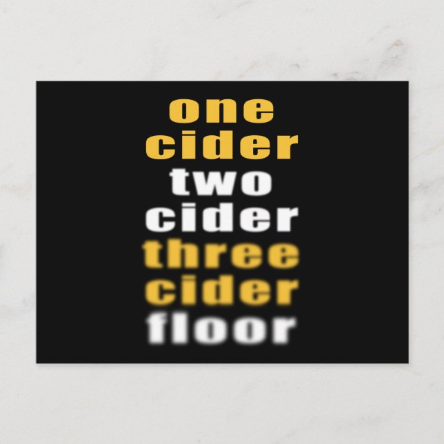 Carte Postale Boire du cidre alcool fête drôle (Devant)
