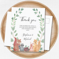 Bois Animaux Couples Baby shower Merci